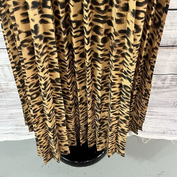Ebossy Collection Skirt size Small Cheetah Leopard Sheer Pleated Long A Line - Picture 7 of 11